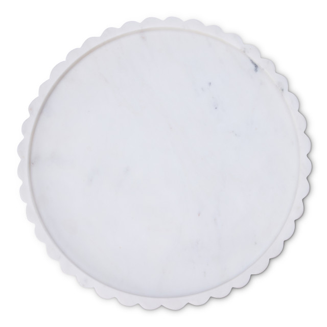 Humble & Mash Lazy Susan White Marble Board, 30cm top view