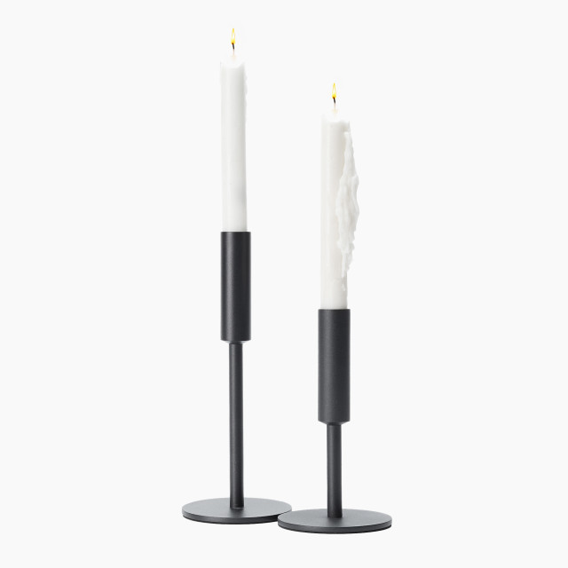 Thread Office Black Iron Single Dinner Candle Holder - Tall