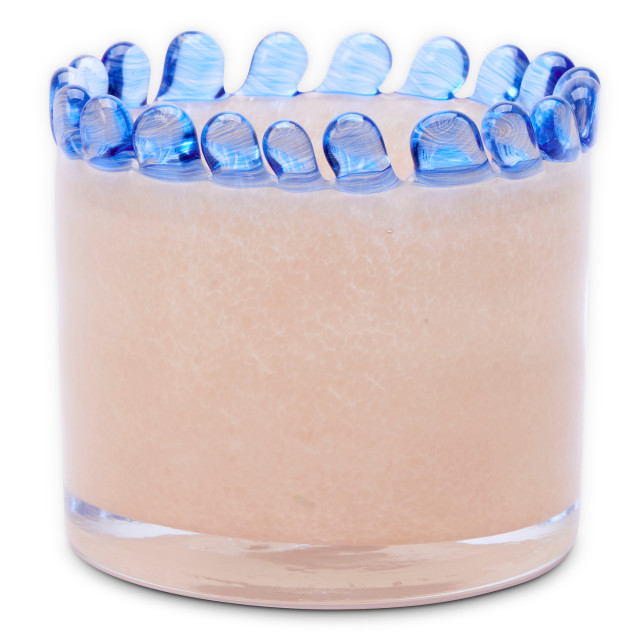 Thread Office Scalloped Edge Two Tone Glass Votive Candle Holder - Blush