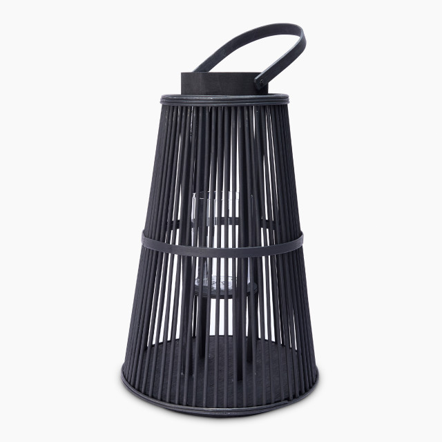 Thread Office Black Bamboo Woven Lantern, 44cm