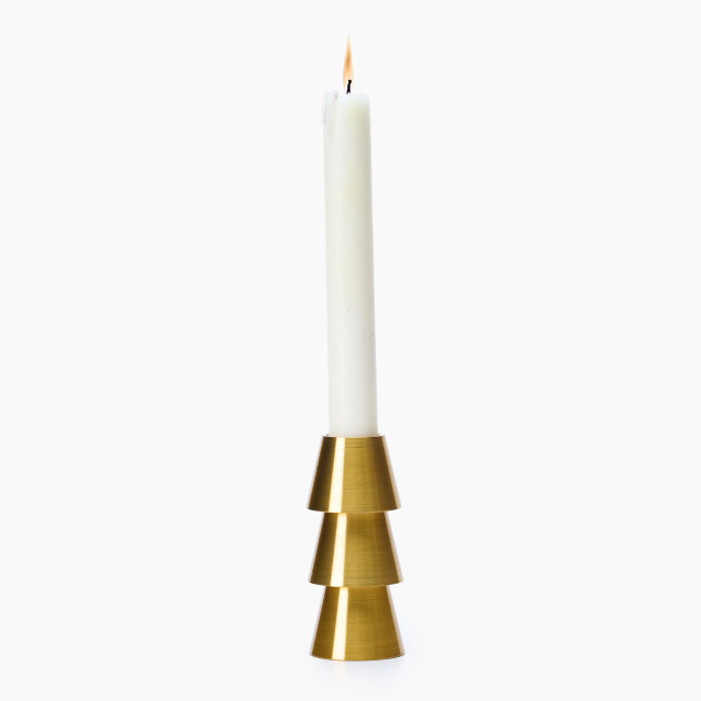 Thread Office Gold Brushed Metal Tree Dinner Candle Holder