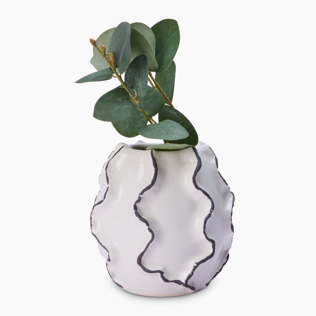 Thread Office Ceramic Coral Decorative Vase with plant