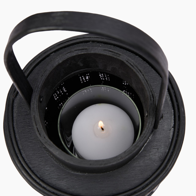 Thread Office Black Mesh Woven Bamboo Lantern, 20cm