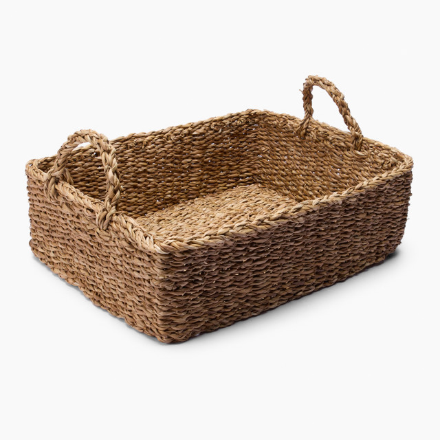 Thread Office Seagrass Baskets with Handles, Set of 5