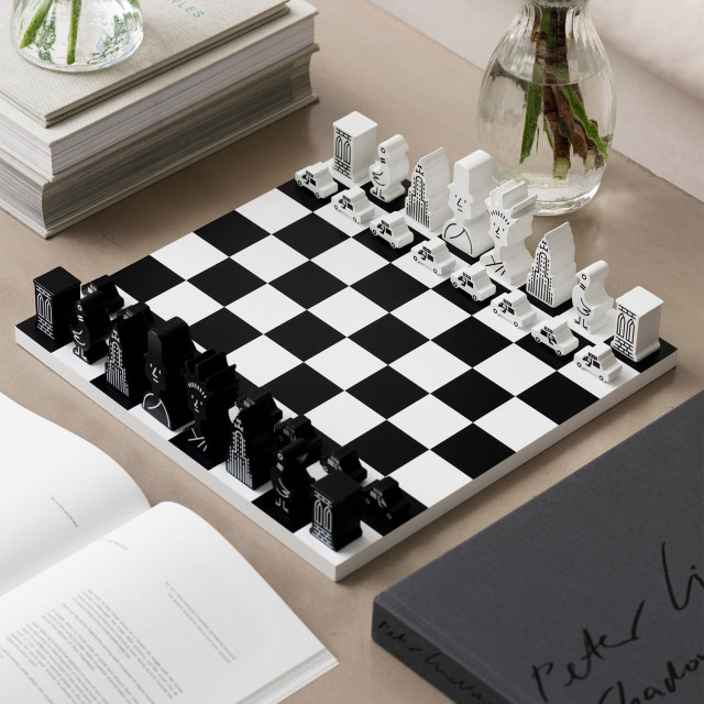 Printworks The New Yorker Chess Set on the table