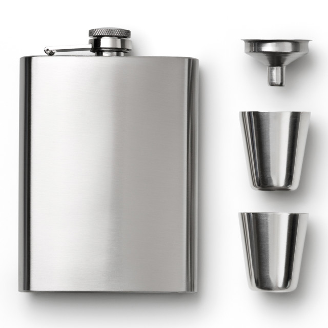 Printworks The Essentials Dark Blue Hip Flask Set detail