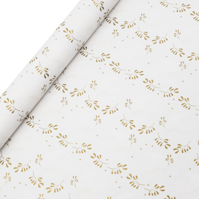 Talking Tables Botanical Mistletoe Wrapping Paper Roll, 3m detail