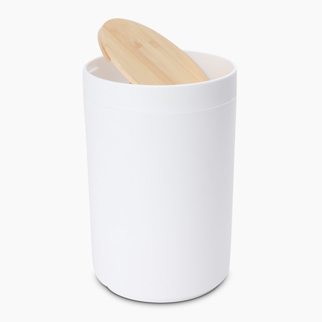 Thread Office White Bamboo Bathroom Bin