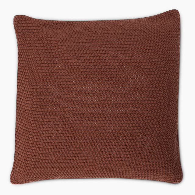 Thread Office Caramel Knitted Cotton Scatter Cushion, 50cm x 50cm
