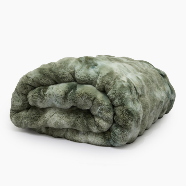 Thread Office Luxury Fur Blanket, 200cm x 220cm - Forest Green