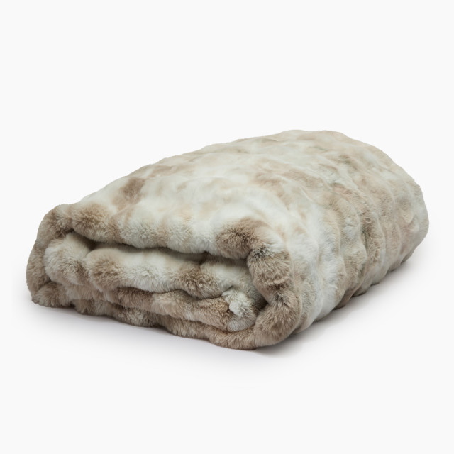 Thread Office Luxury Fur Blanket, 200cm x 220cm - Mottled Taupe