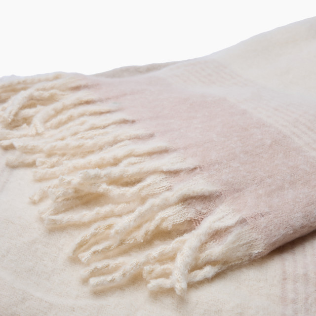 Thread Office Faux Mohair Stripe Throw, 140cm x 180cm - Beige