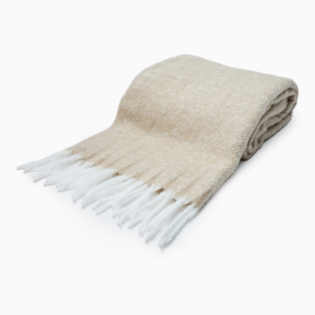 Thread Office Faux Mohair Mocha Throw, 140cm x 180cm