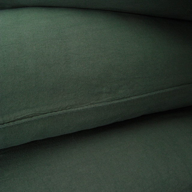 Thread Office Forest Green Washed Cotton Duvet Cover Set - Queen
