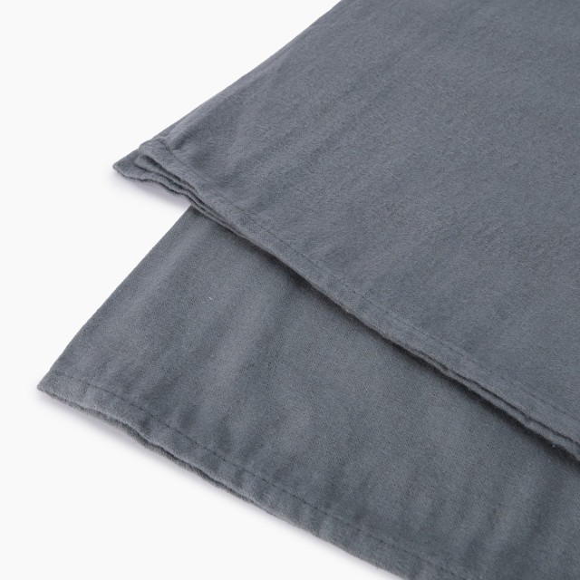 Thread Office Charcoal Brushed Cotton Flat Sheet - Double/Queen