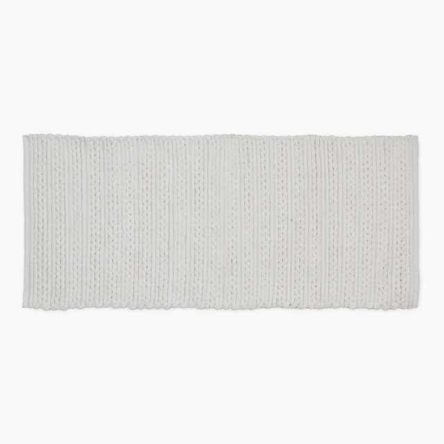 Thread Office Lux Velvet Plaited Bath Mat, 60cm x 140cm - White