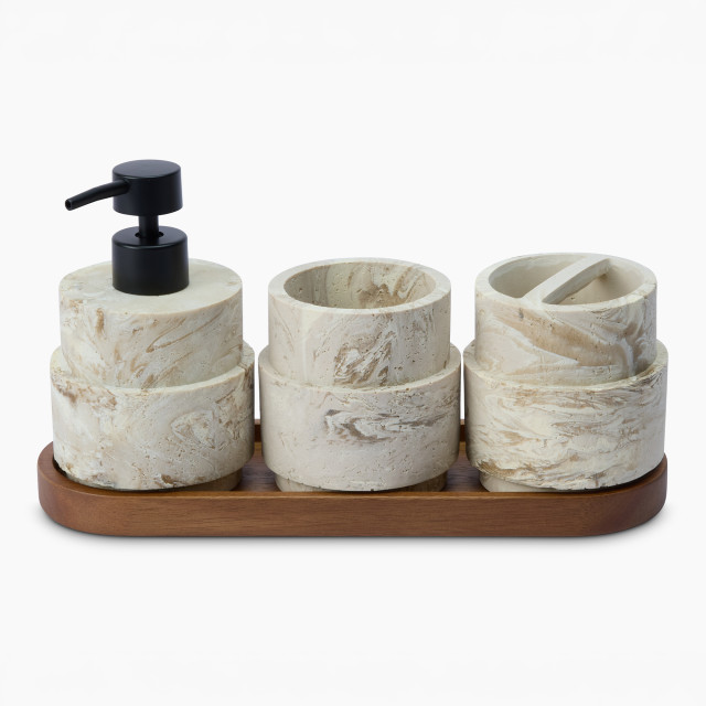 Thread Office Natural Bathroom Set, 4pc front view
