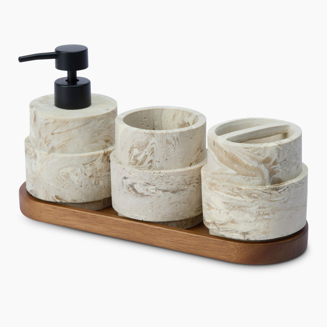 Thread Office Natural Bathroom Set, 4pc