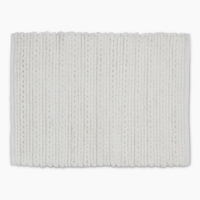 Thread Office Lux Velvet Plaited Bath Mat, 60cm x 80cm - White