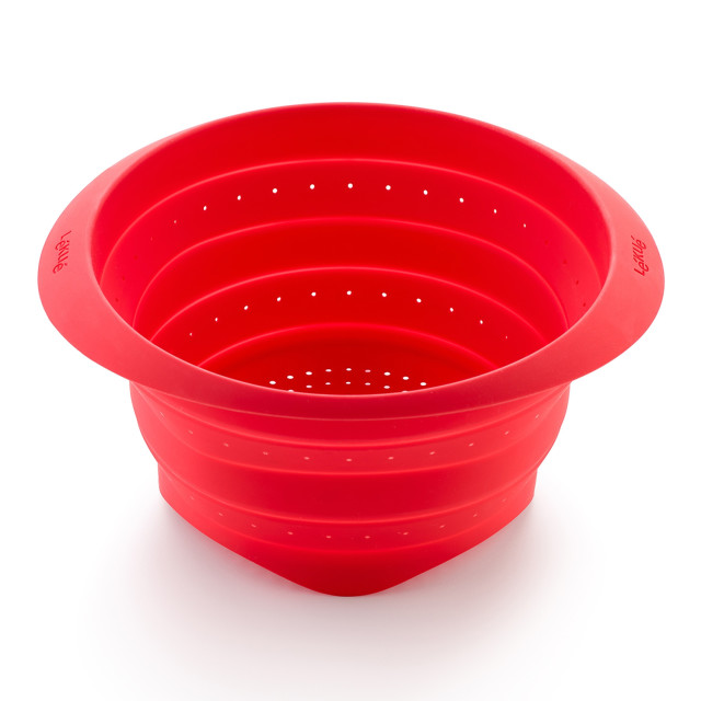 Lekue Silicone Collapsible Colander, 23cm - Red