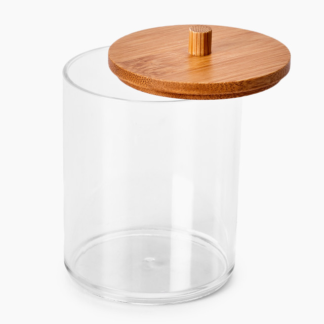 Thread Office Bamboo & Acrylic Round Bathroom Storage Jar - Natural