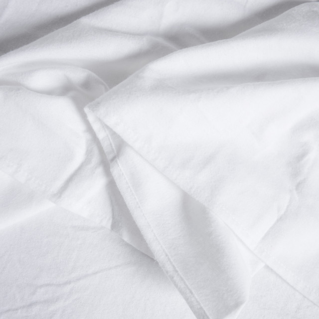 Thread Office White Brushed Cotton Flat Sheet - King close up