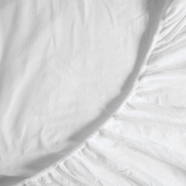 Thread Office White Brushed Cotton Fitted Sheet Set, 3-Piece - Double