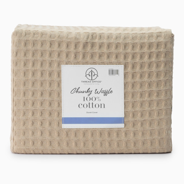 Thread Office Cream Chunky Waffle Duvet Cover Set - King