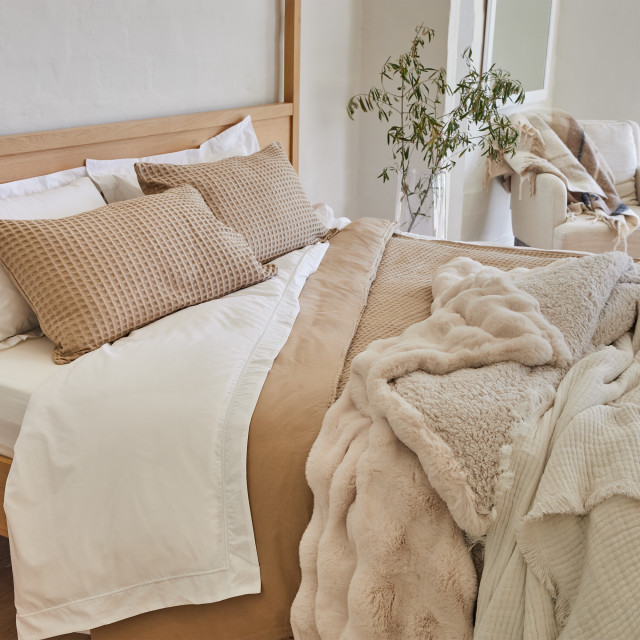 Thread Office Cream Chunky Waffle Duvet Cover Set - King