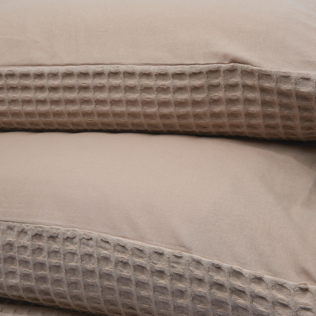 Thread Office Cream Chunky Waffle Duvet Cover Set - King