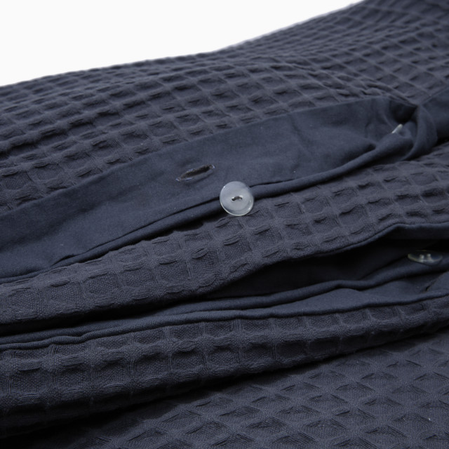 Thread Office Navy Chunky Waffle Duvet Cover Set - King