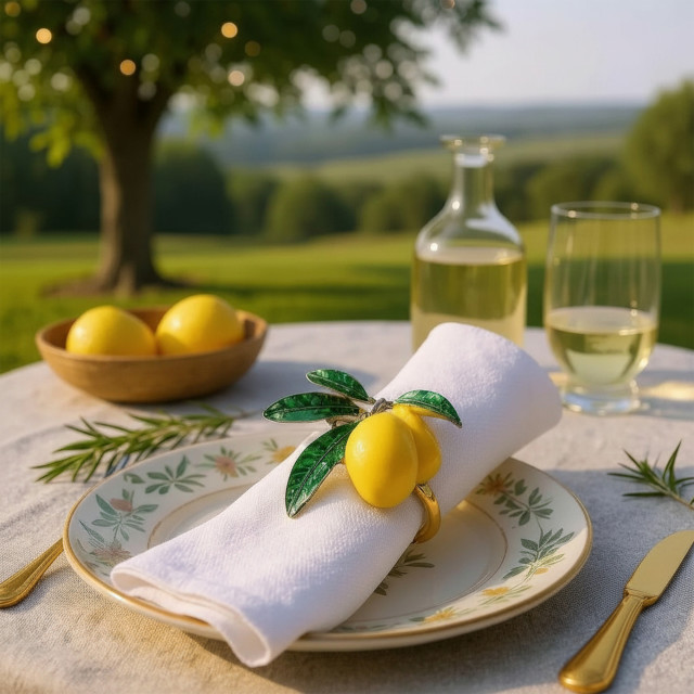 Nicolson Russell Lemon Napkin Rings, Set of 4