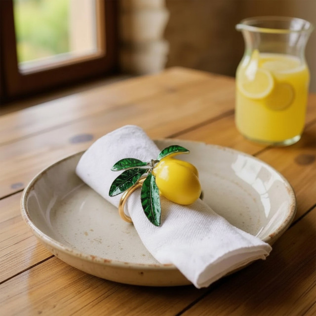 Nicolson Russell Lemon Napkin Rings, Set of 4