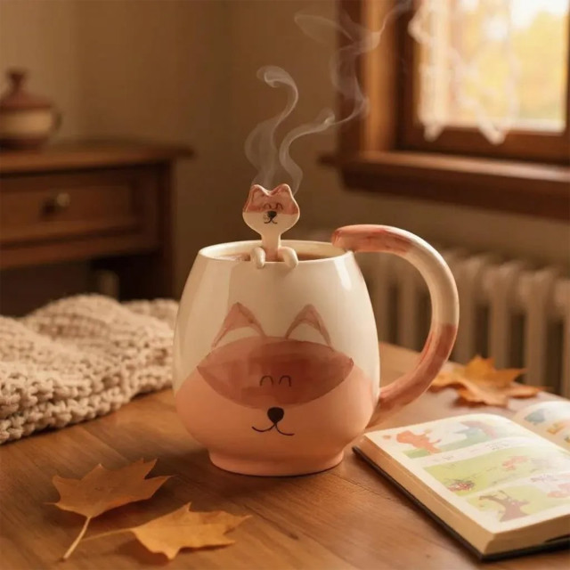 Nicolson Russell Brush & Burrow Children's Mug & Spoon - Fox