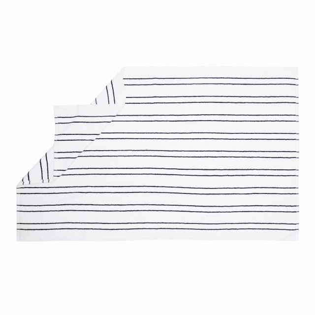Thread Office White & Black Stripe Bath Sheet, 500gsm