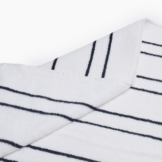 Thread Office White & Black Stripe Bath Sheet, 500gsm