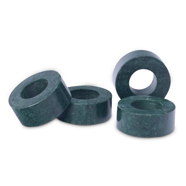 Humble & Mash Marble Napkin Rings, Set of 4 - Green