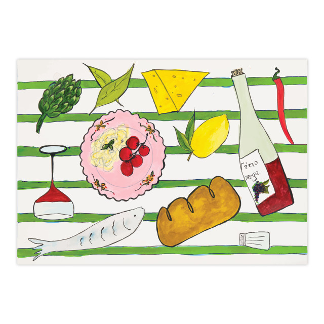 Tavola Festive Biodegradable Paper Placemats, Pack of 25 - Green