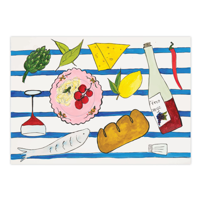 Tavola Festive Biodegradable Paper Placemats, Pack of 25 - Blue
