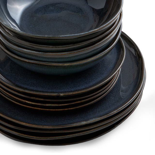 Salisbury & Co Capri Dinner Set, 12-Piece - Navy