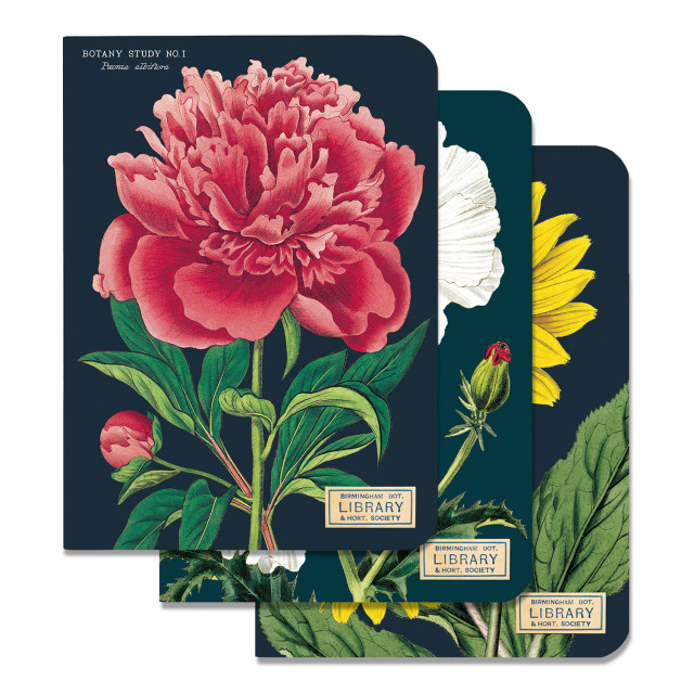 Cavallini & Co Botany Mini Notebook Set, Pack of 3