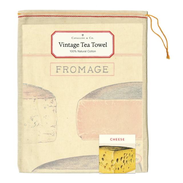 Cavallini & Co Vintage Cheese Tea Towel packaging