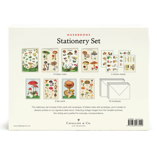 Cavallini & Co Mushrooms Stationery Set angle