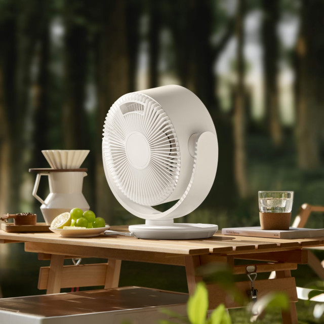 Xiaomi Smart Desktop Air Circulation Fan on a picnic table
