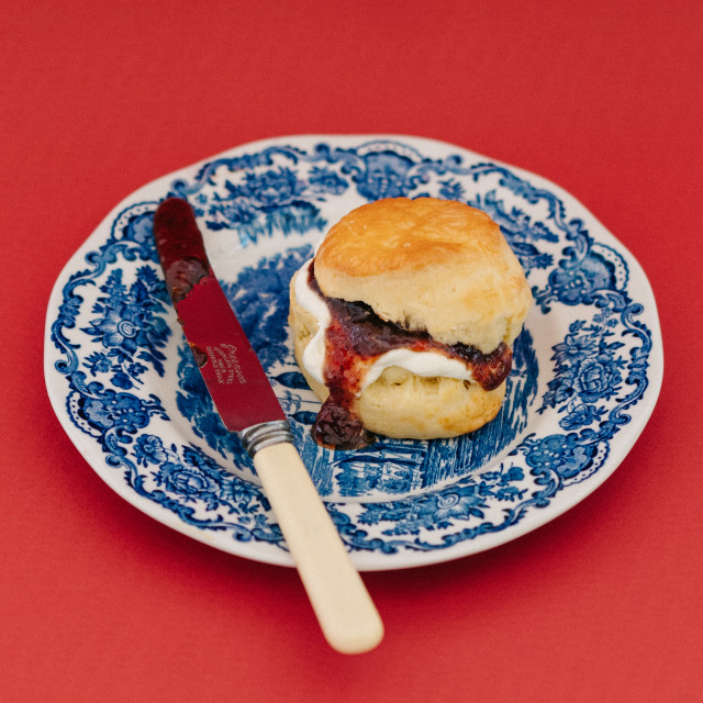 Kumquat & Co Strawberry & Sumac Jam, 270g on scone