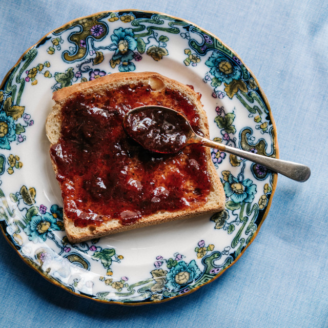 Kumquat & Co Fig & Mulled Wine Jam, 270g on toast