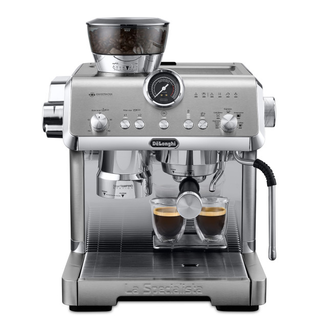 DeLonghi La Specialista Opera Manual Pump Espresso Coffee Machine, EC9555.M angle