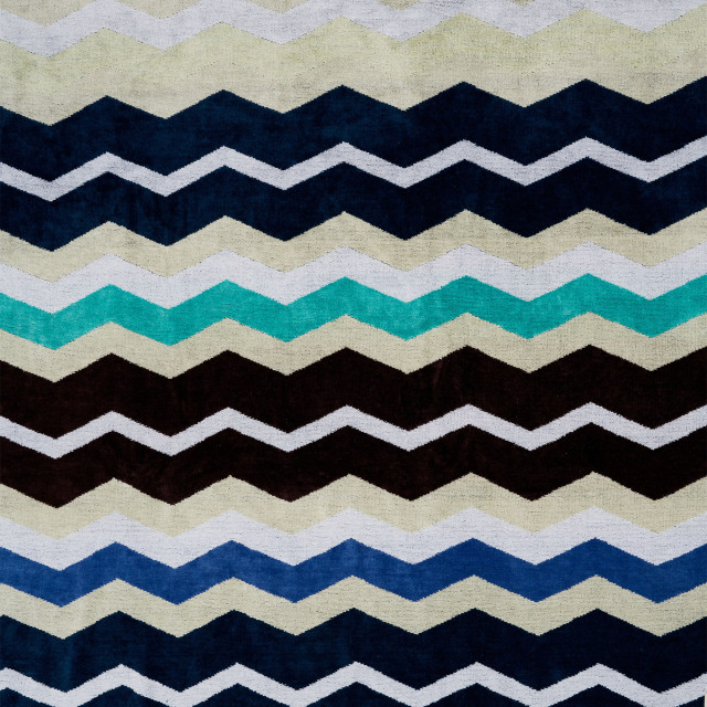 Linen House Chevron Beach Towel - Blue detail