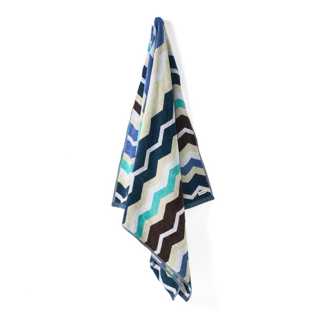 Linen House Chevron Beach Towel - Blue angle