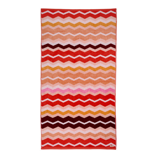 Linen House Chevron Beach Towel - Coral
